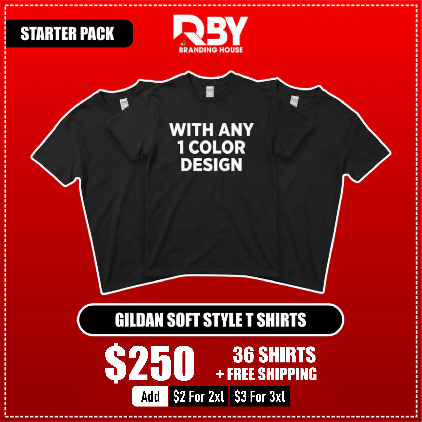 Starter Pack Custom T-Shirts Gildan soft style
